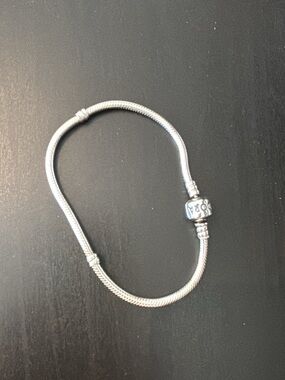 Authentic Pandora Silver Snake Chain Charm Bracelet 8”